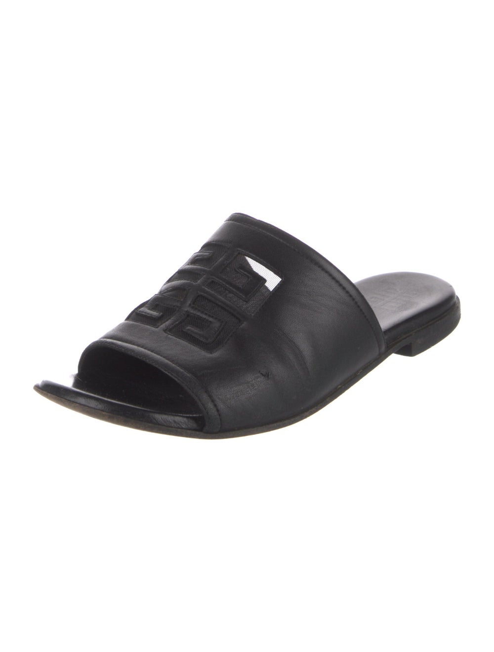 Givenchy Leather Slides Black Mesh Accents - image 2