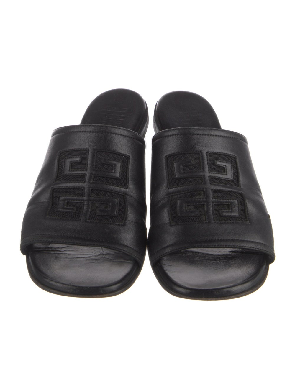 Givenchy Leather Slides Black Mesh Accents - image 3