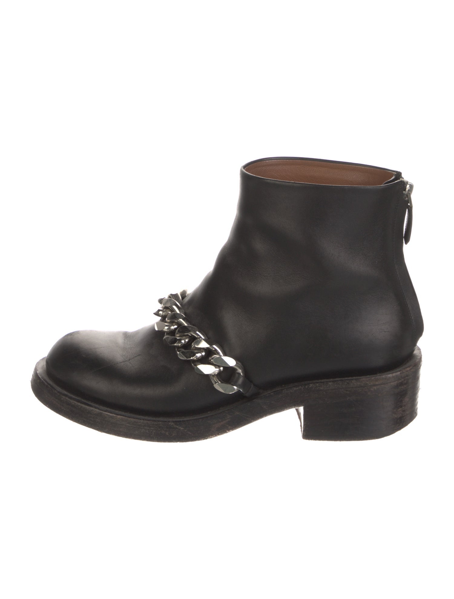 Givenchy Leather Chain-Link Accents Combat Boots