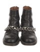 Givenchy Leather Chain-Link Accents Combat Boots