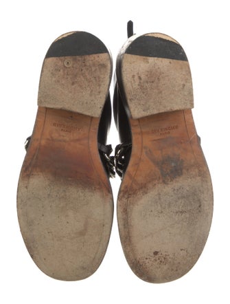 Givenchy Leather Chain-Link Accents Combat Boots