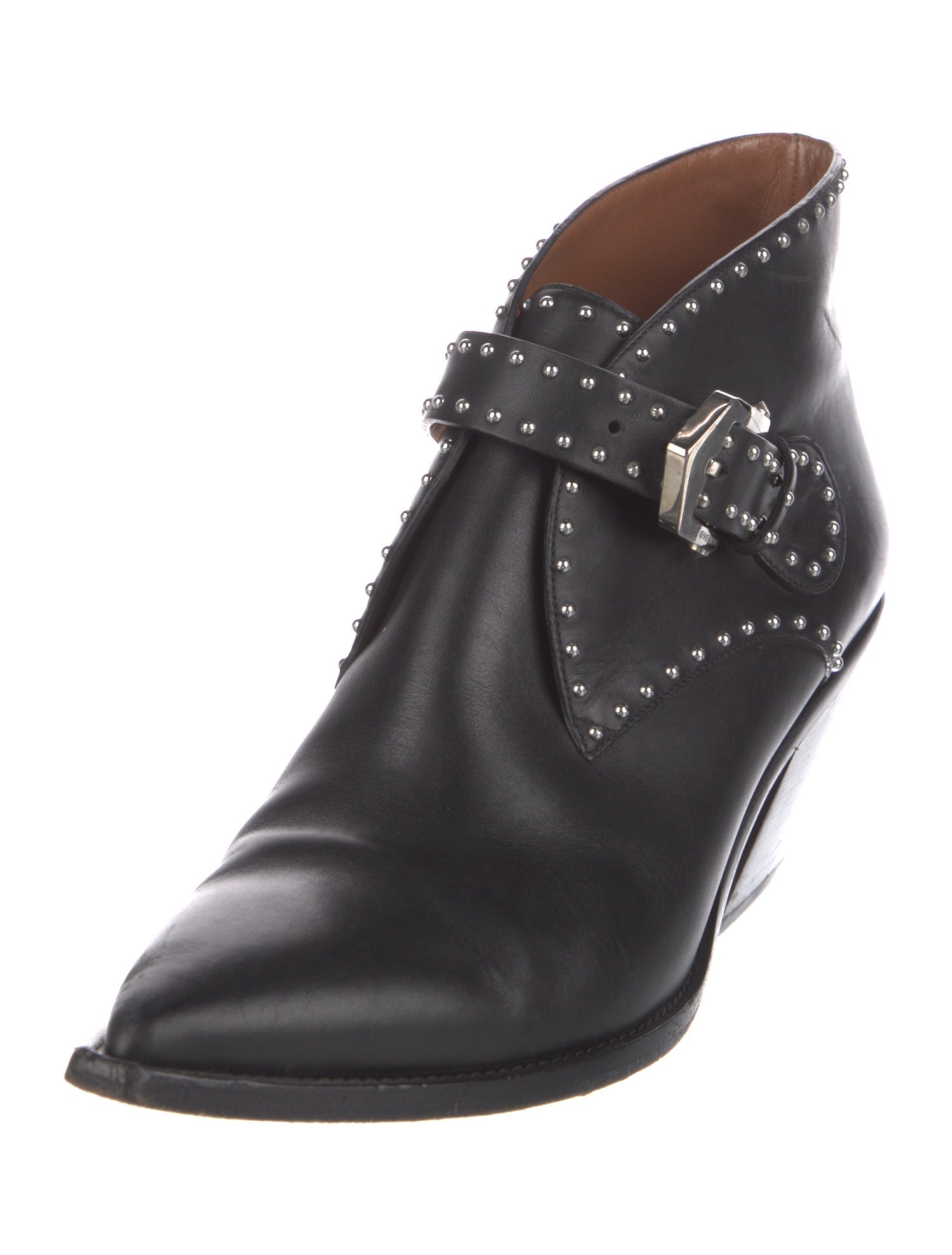 Givenchy Leather Studded Accents Western Boots