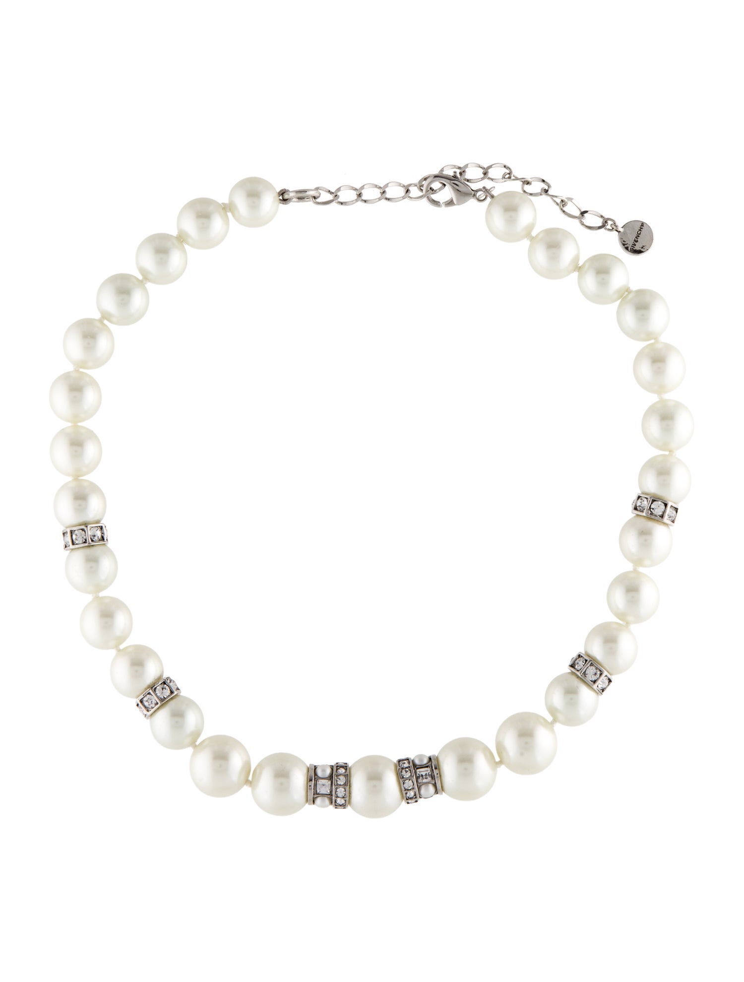 Givenchy Faux Pearl & Crystal Bead Strand Necklace