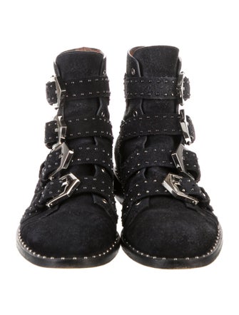 Givenchy Suede Studded Accents Combat Boots