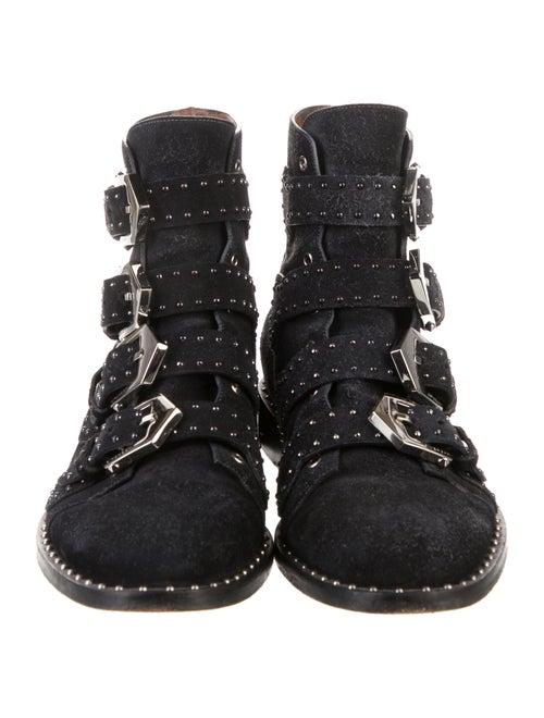 Givenchy Suede Studded Accents Combat Boots