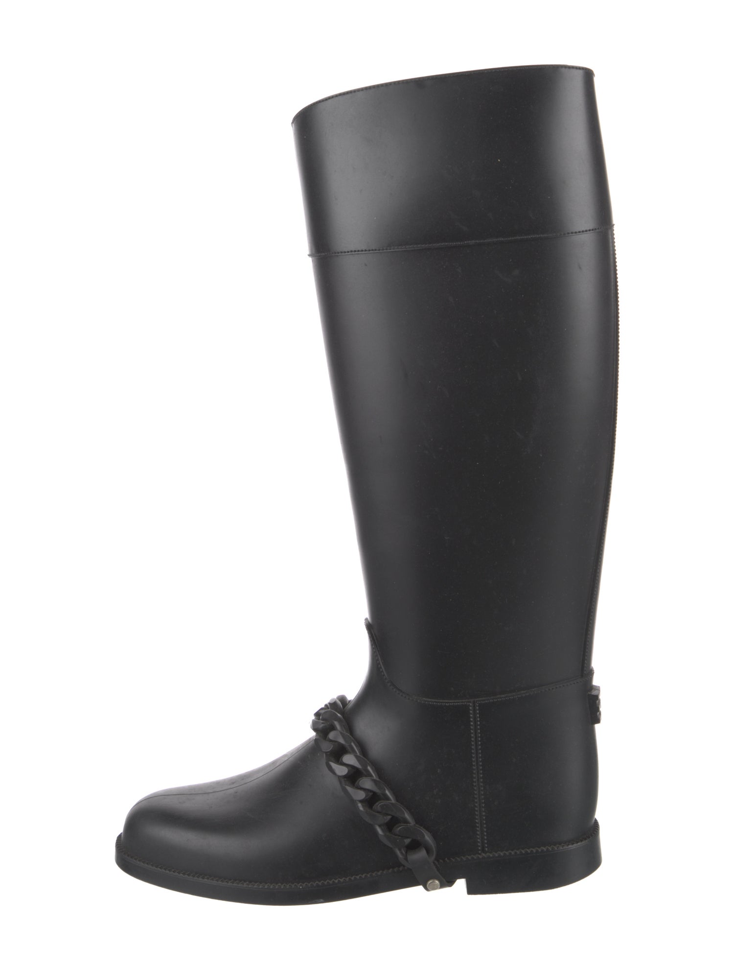 Givenchy Rubber Chain-Link Accents Rain Boots