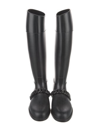 Givenchy Rubber Chain-Link Accents Rain Boots