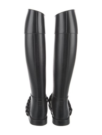 Givenchy Rubber Chain-Link Accents Rain Boots
