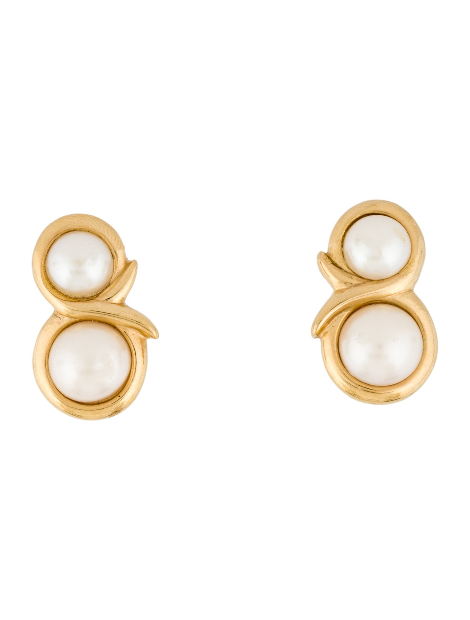 Givenchy Vintage Faux Pearl Stud Earrings