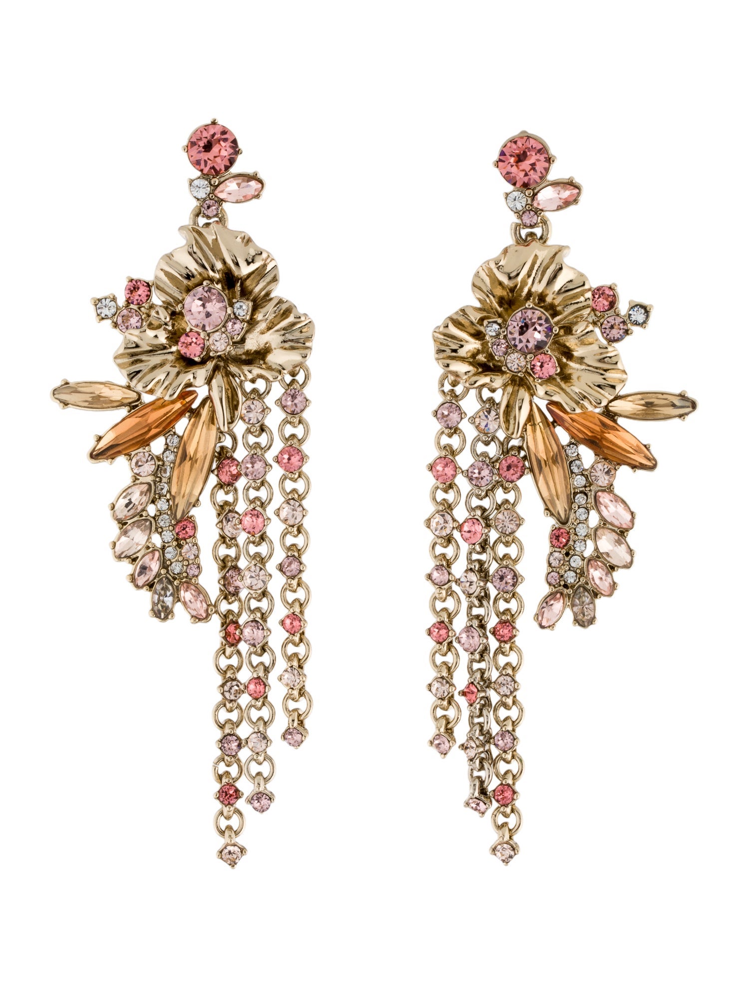 Givenchy Floral Crystal Drop Earrings