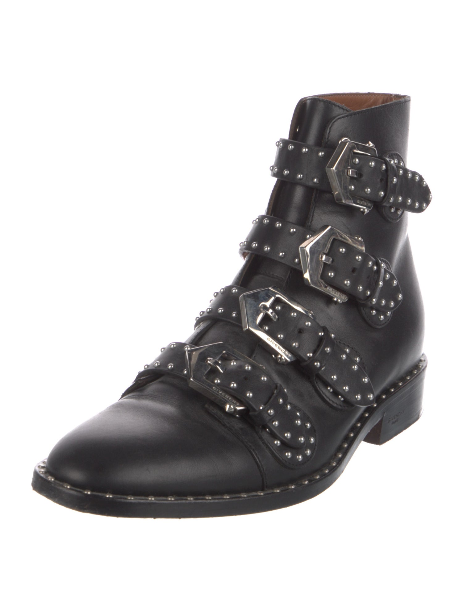Givenchy Leather Studded Accents Combat Boots