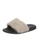 Givenchy Fur Colorblock Pattern Slides