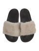 Givenchy Fur Colorblock Pattern Slides