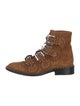 Givenchy Suede Colorblock Pattern Combat Boots