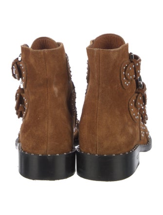 Givenchy Suede Colorblock Pattern Combat Boots