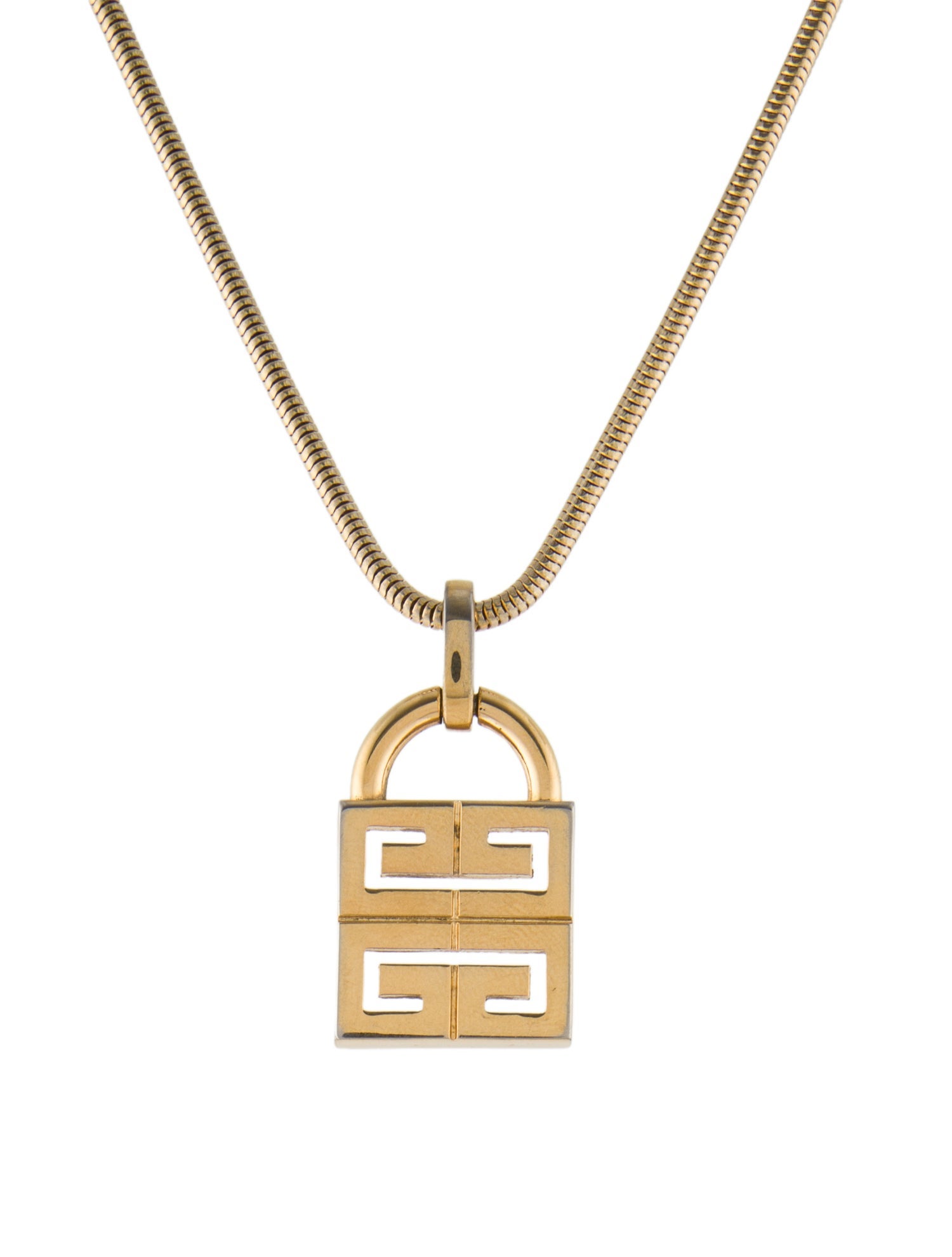 Givenchy Vintage Padlock GG Pendant Necklace