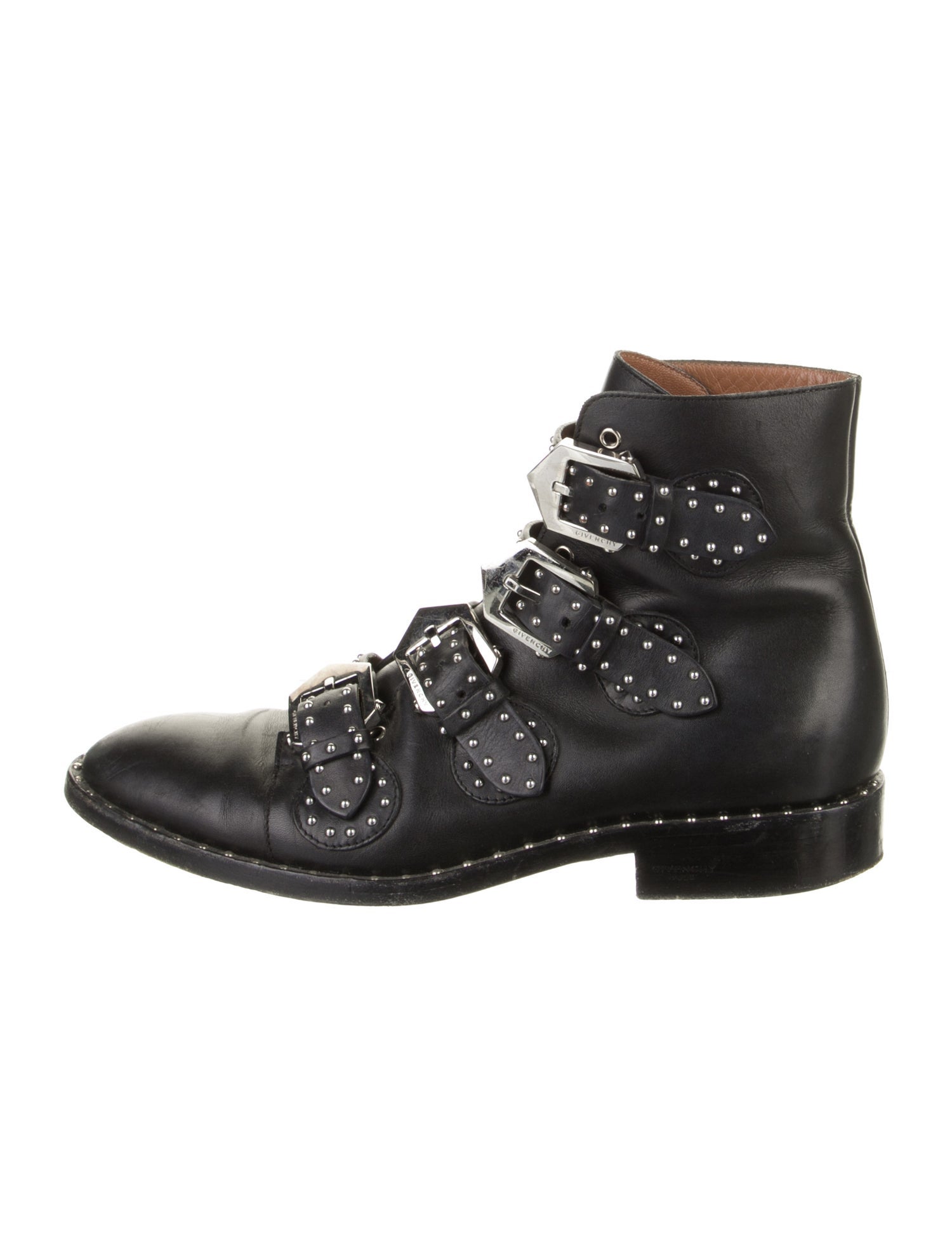 Givenchy Leather Studded Accents Combat Boots