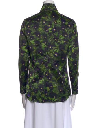 Givenchy Floral Print Long Sleeve Button-Up Top