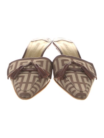 Givenchy Leather Animal Print Mules