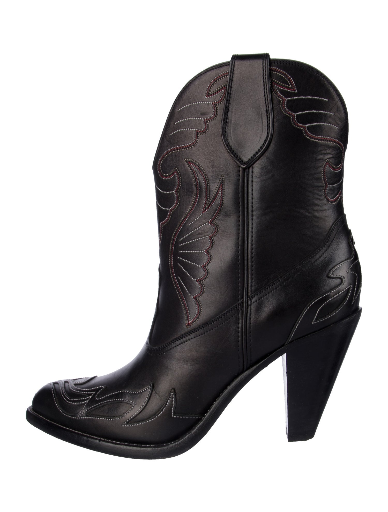 Givenchy Leather Embroidered Accent Western Boots