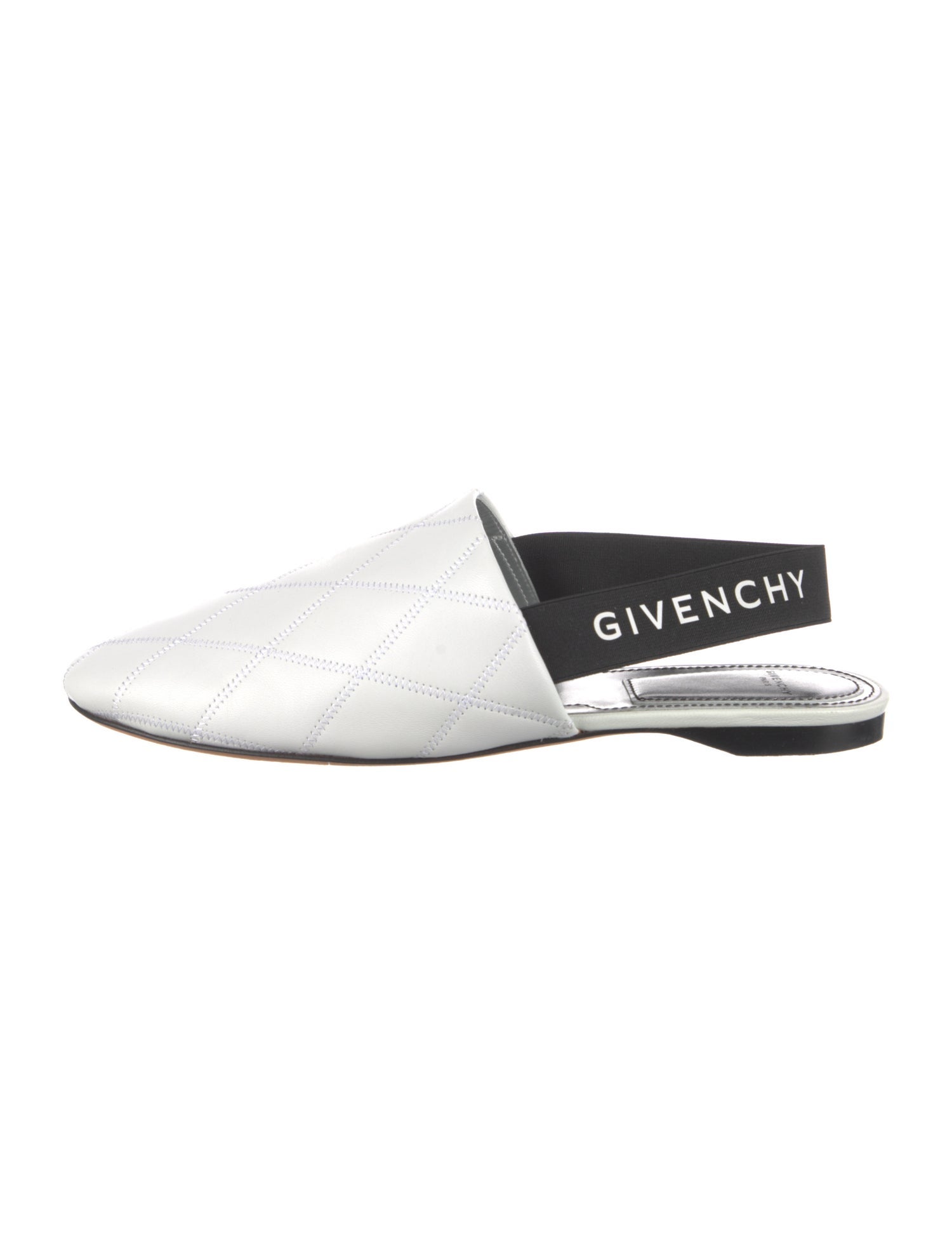 Givenchy Quilted Pattern Leather Slingback Flats