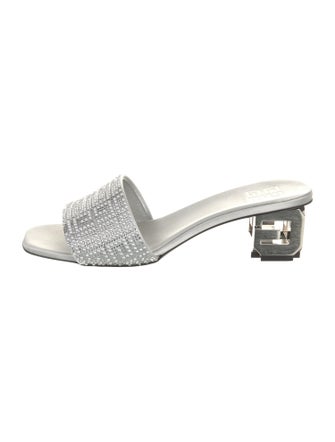 Givenchy Satin Crystal Embellishments Slides