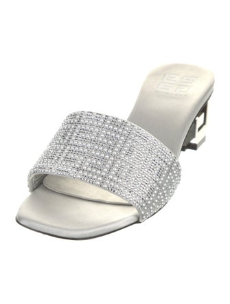 Givenchy Satin Crystal Embellishments Slides