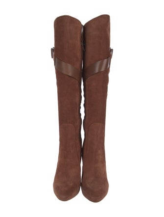 Givenchy Suede Leather Trim Embellishment Boots