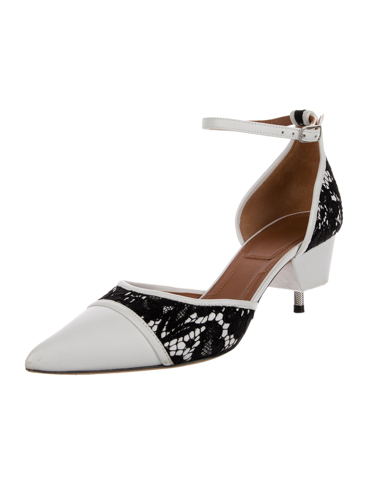 Givenchy Leather Lace Pattern D'Orsay Pumps