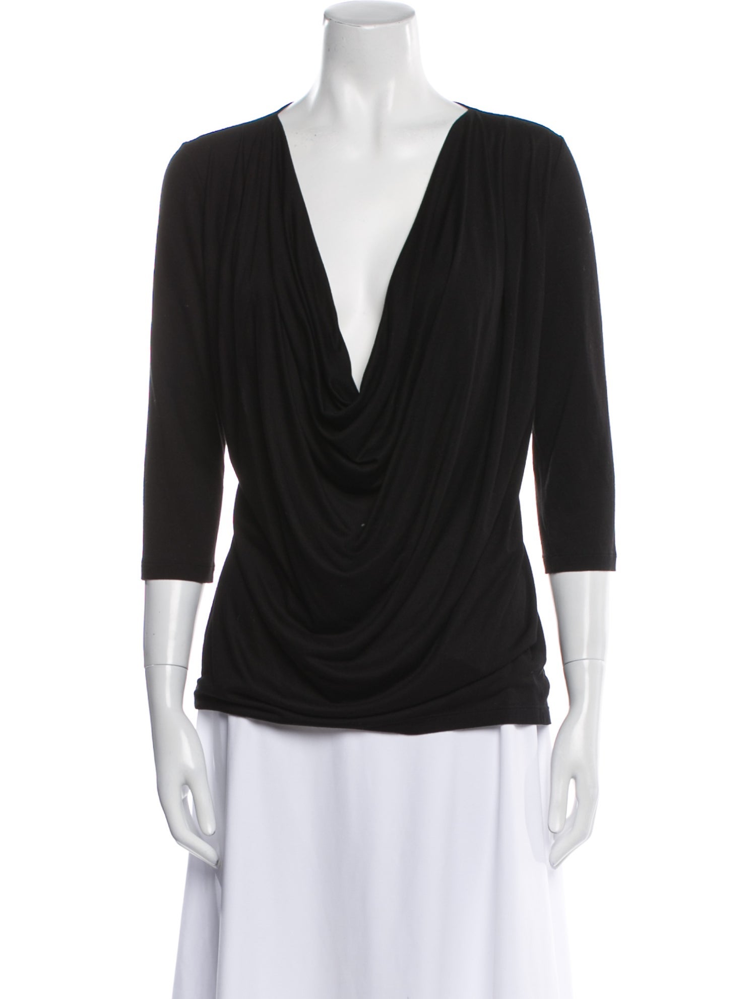 Givenchy Cowl Neck Three-Quarter Sleeve Blouse