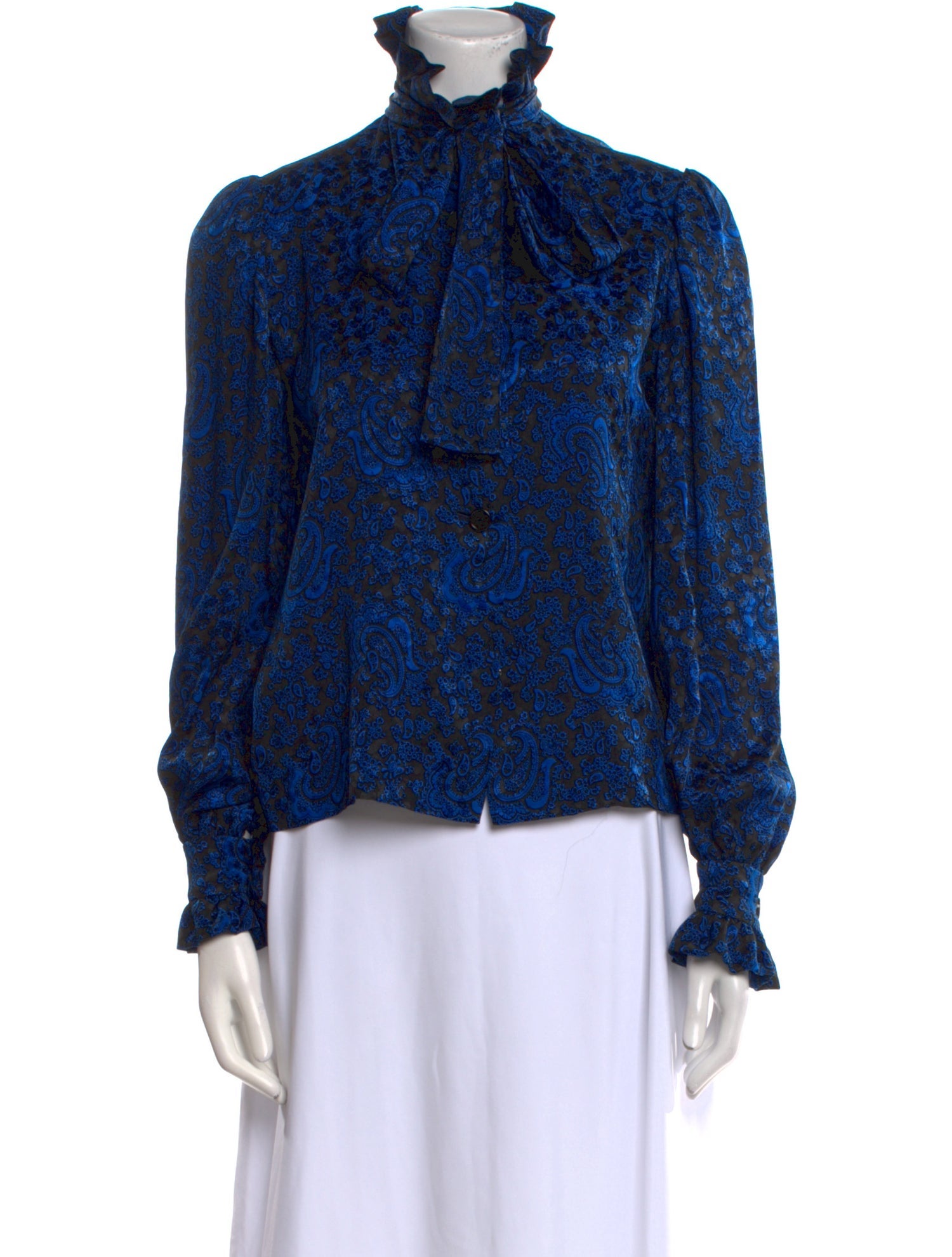 Givenchy Paisley Print Mock Neck Blouse