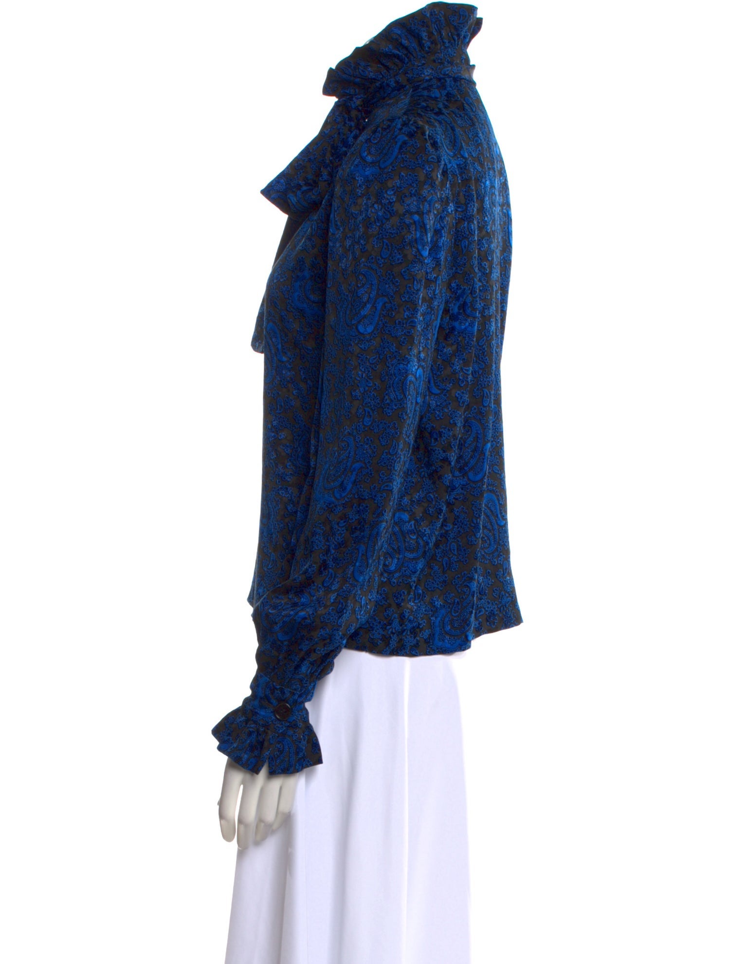 Givenchy Paisley Print Mock Neck Blouse