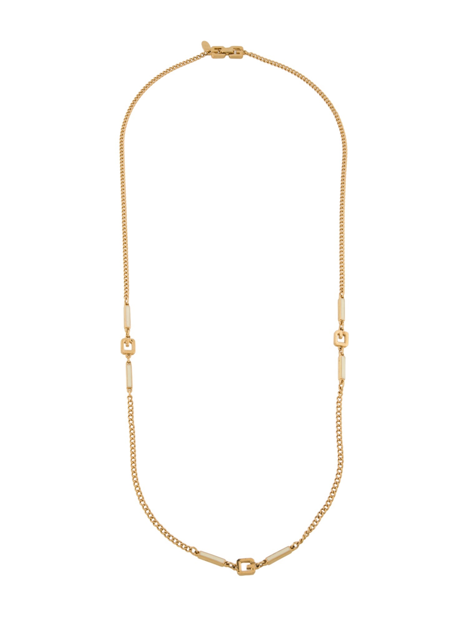 Givenchy Vintage Enamel G Station Necklace