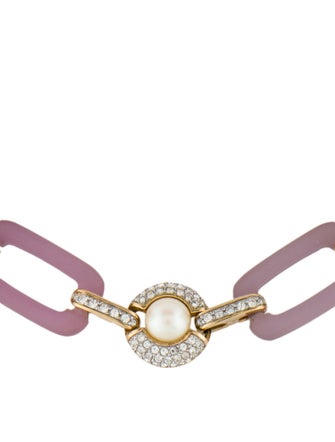 Givenchy Faux Pearl, Lucite & Crystal Choker Necklace