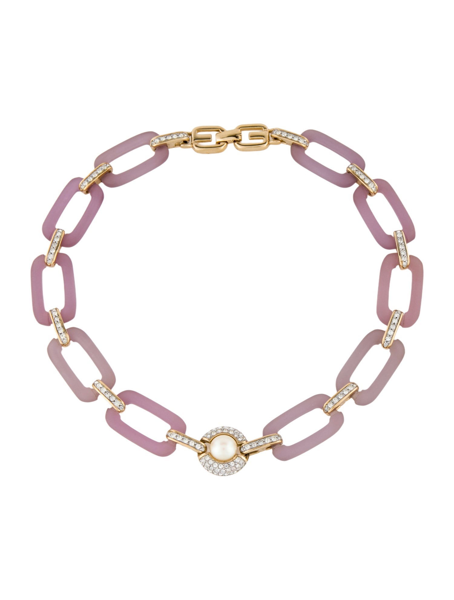 Givenchy Faux Pearl, Lucite & Crystal Choker Necklace