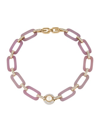 Givenchy Faux Pearl, Lucite & Crystal Choker Necklace