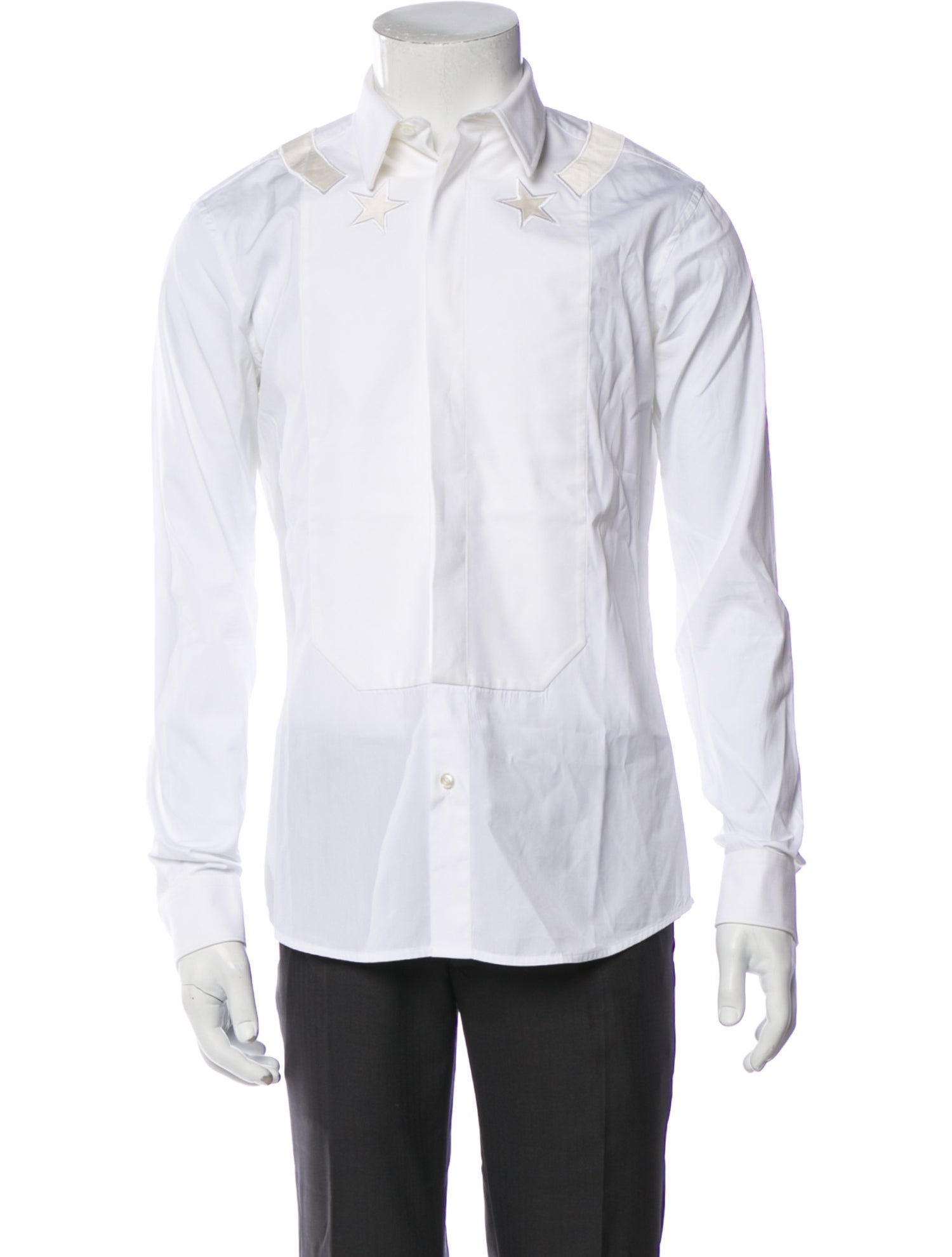 Givenchy Signature Logo Long Sleeve Tuxedo Shirt