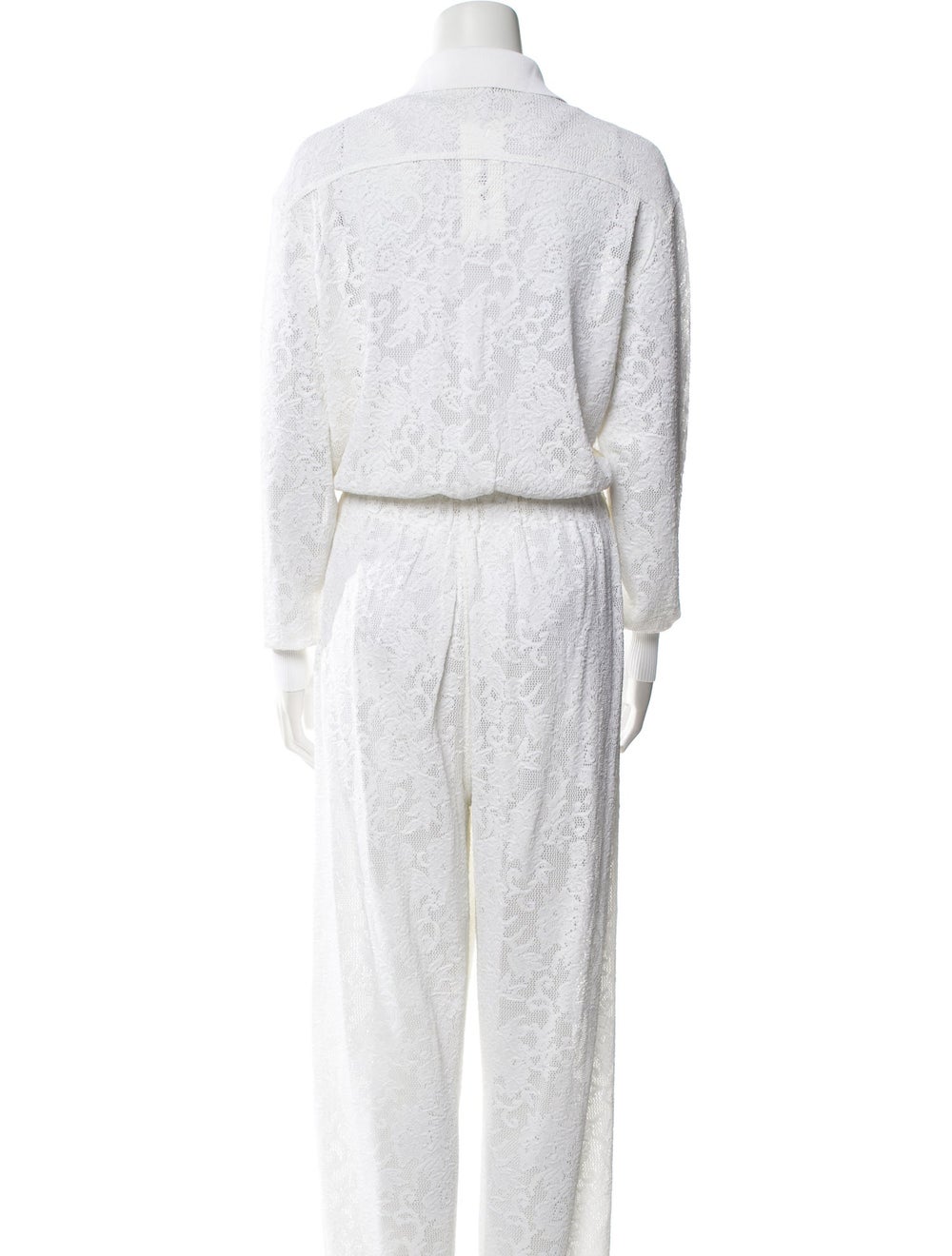 Givenchy Jumpsuit White Lace Pattern Lasercut Acc… - image 3