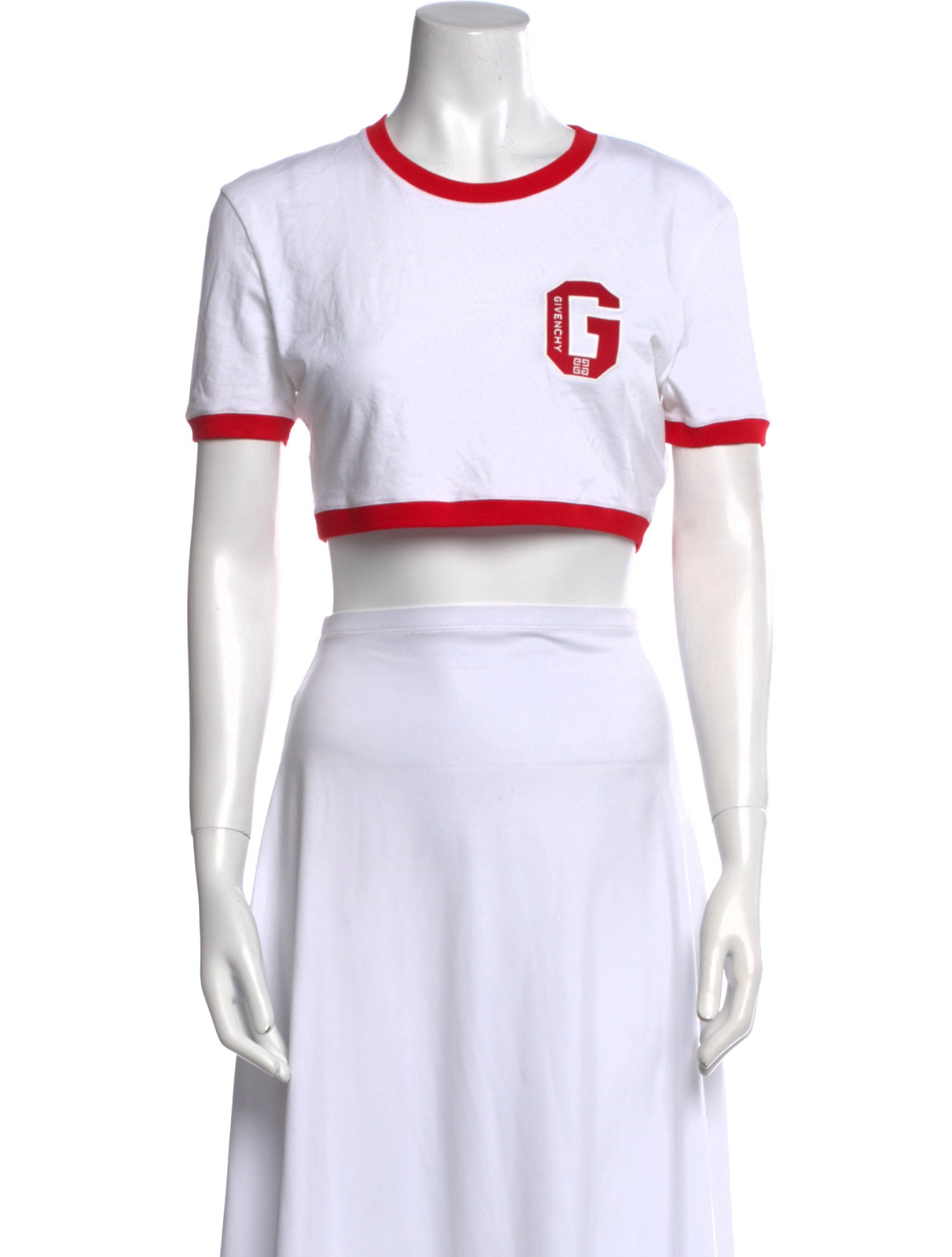 Givenchy Graphic Print Crew Neck Crop Top