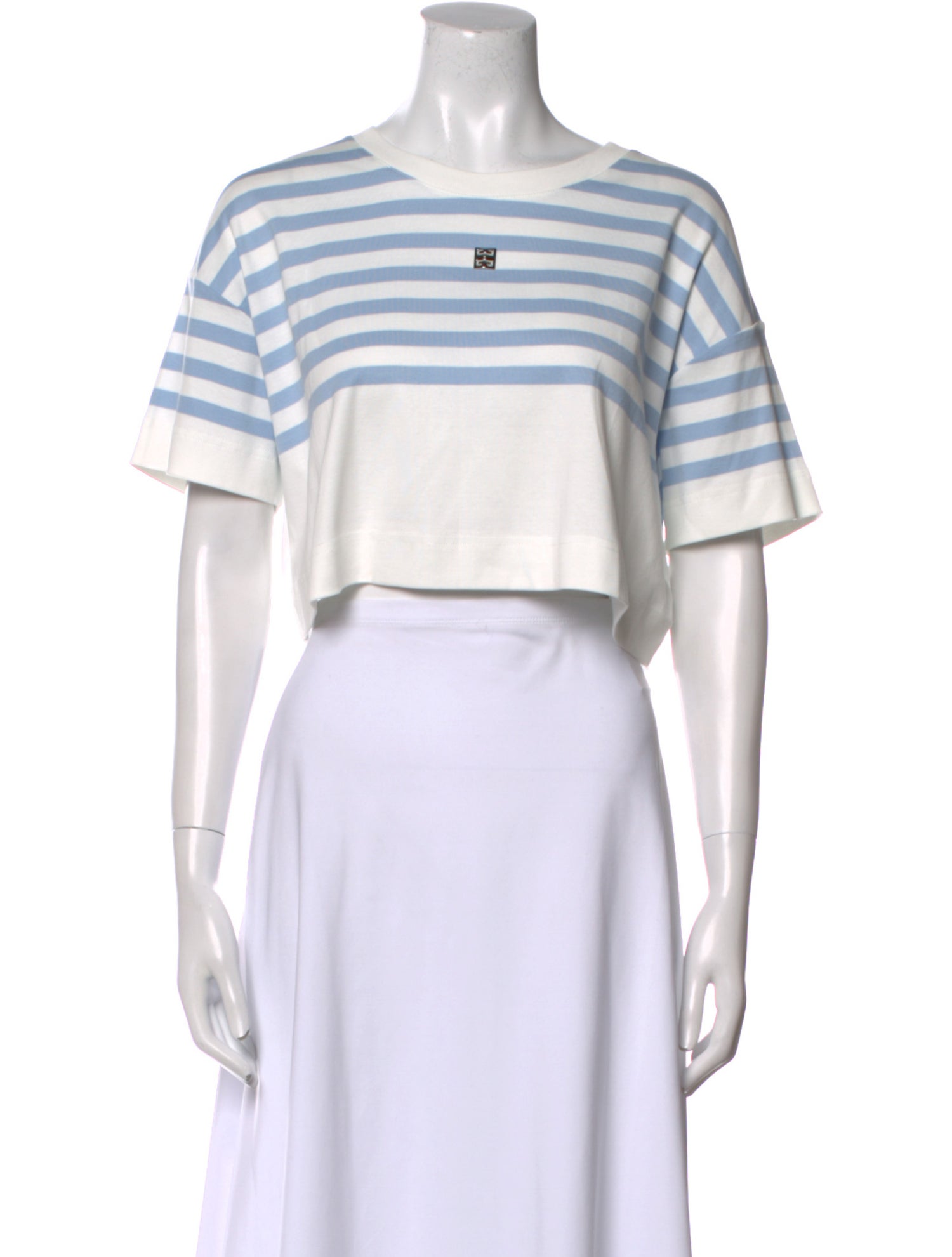 Givenchy Striped Bateau Neckline Crop Top