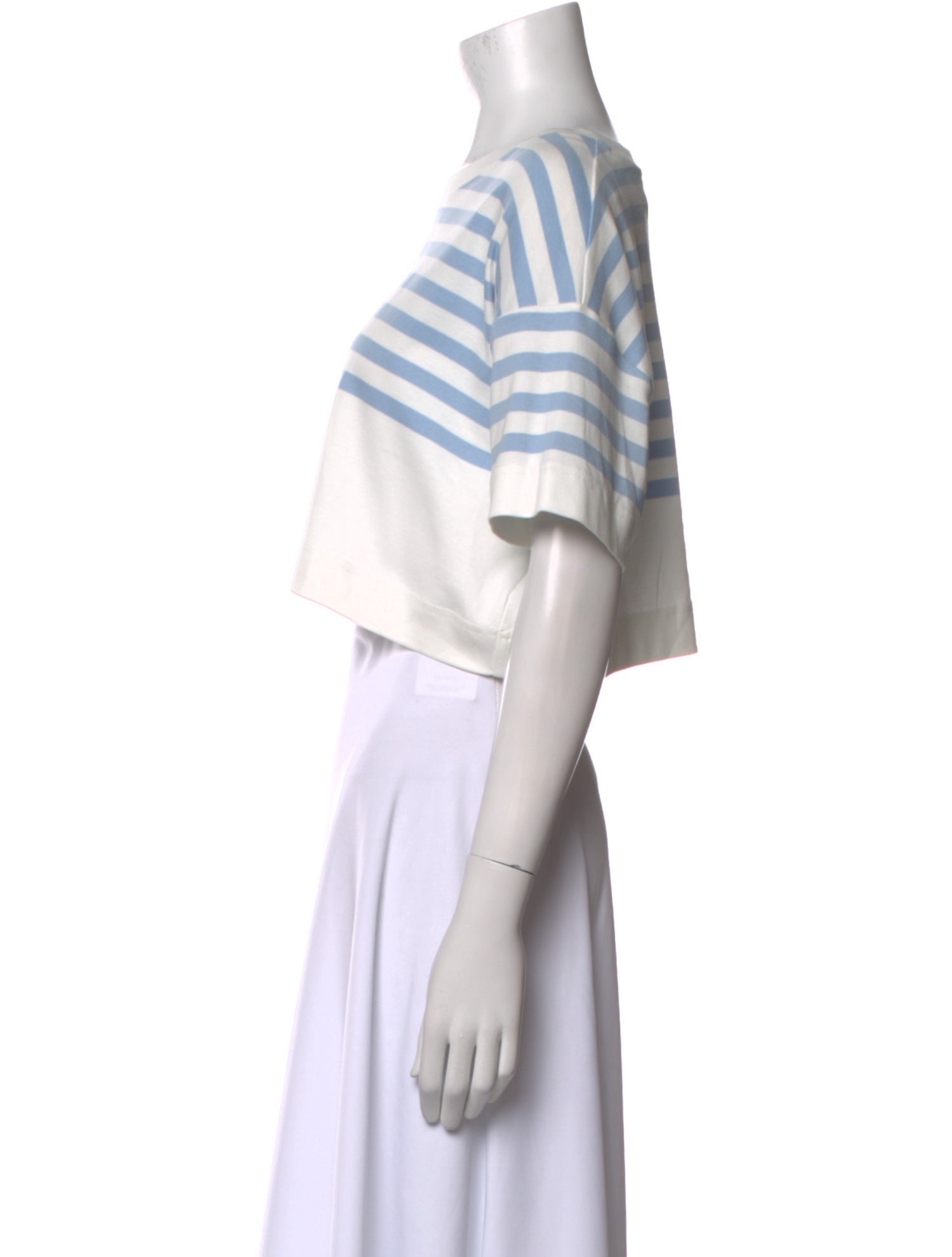 Givenchy Striped Bateau Neckline Crop Top