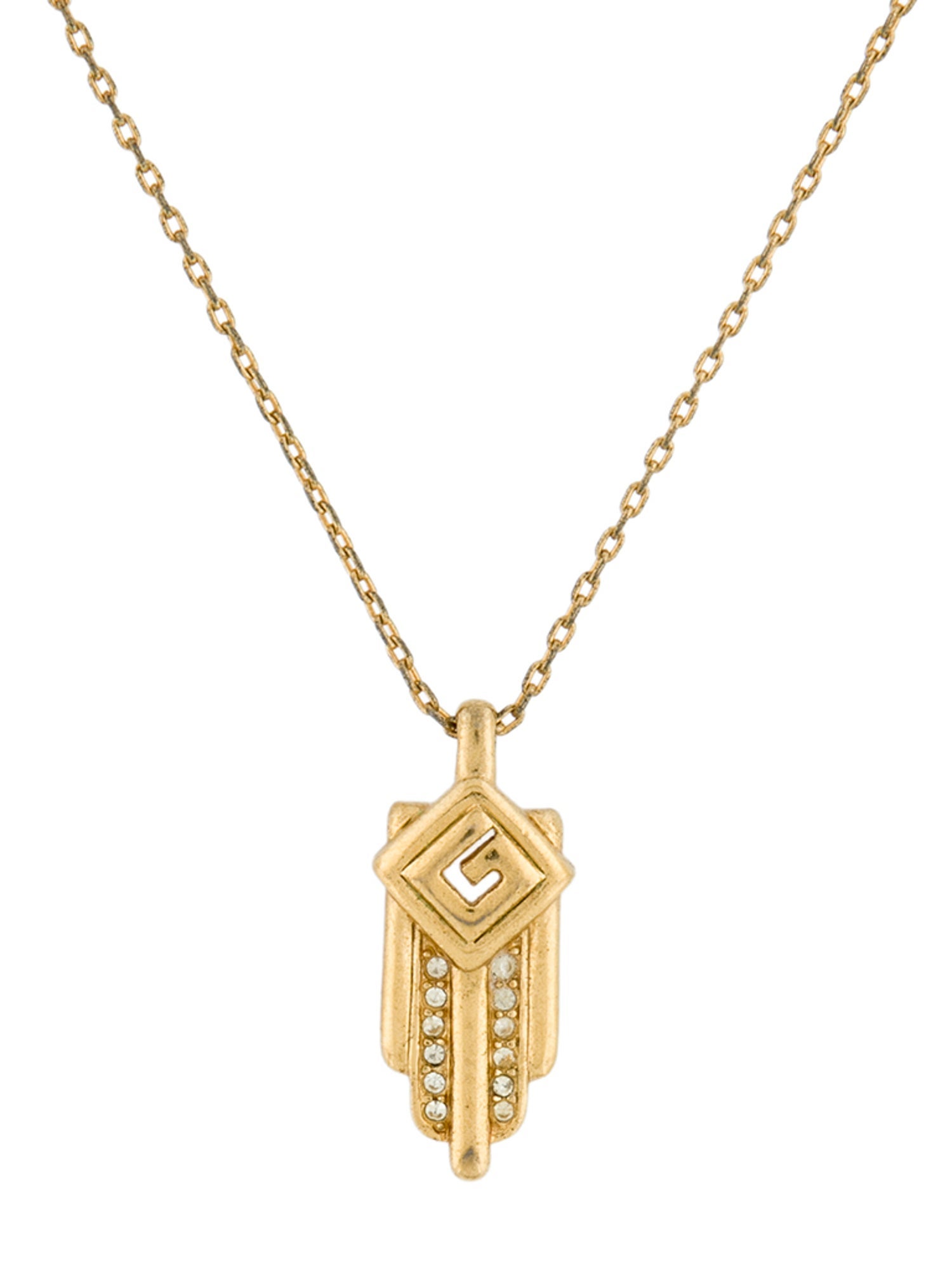 Givenchy Crystal 'G' Pendant Necklace