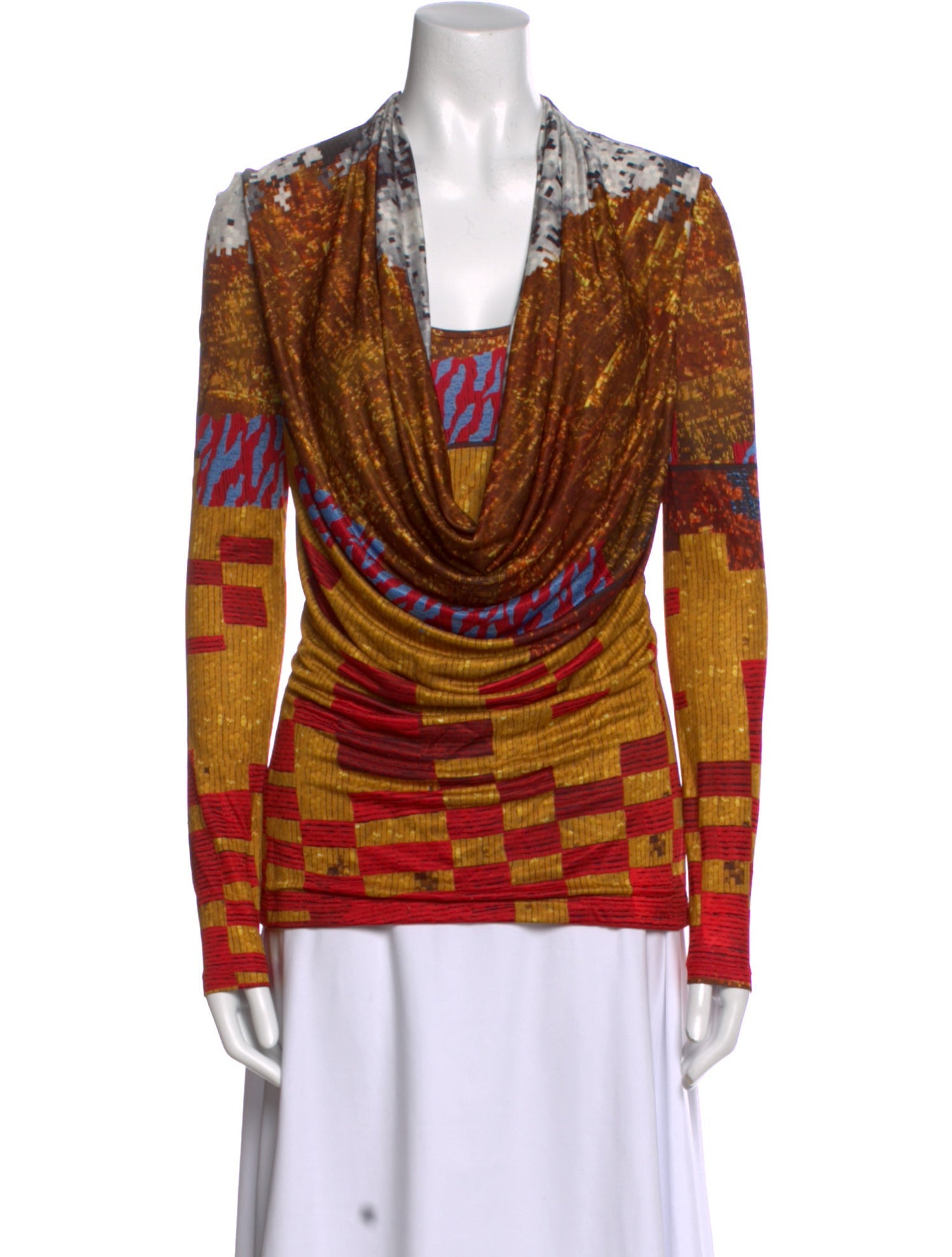 Givenchy Printed Cowl Neck Tunic