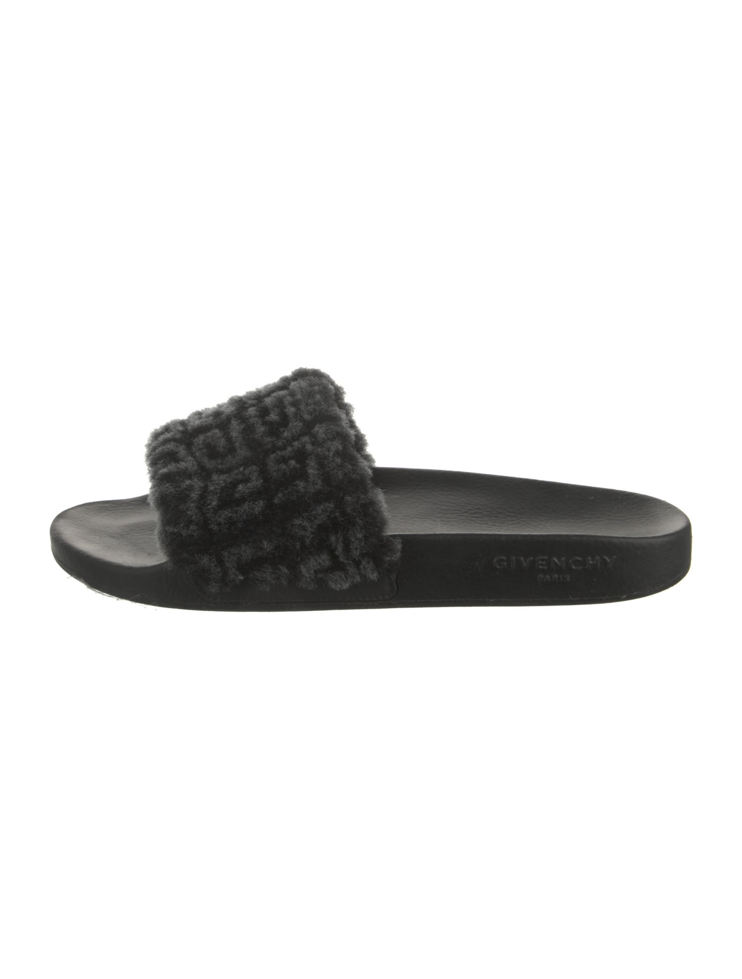 Givenchy Signature Logo Shearling Slides