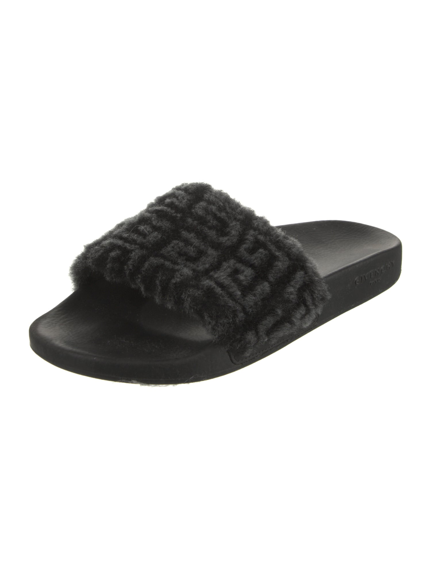 Givenchy Signature Logo Shearling Slides