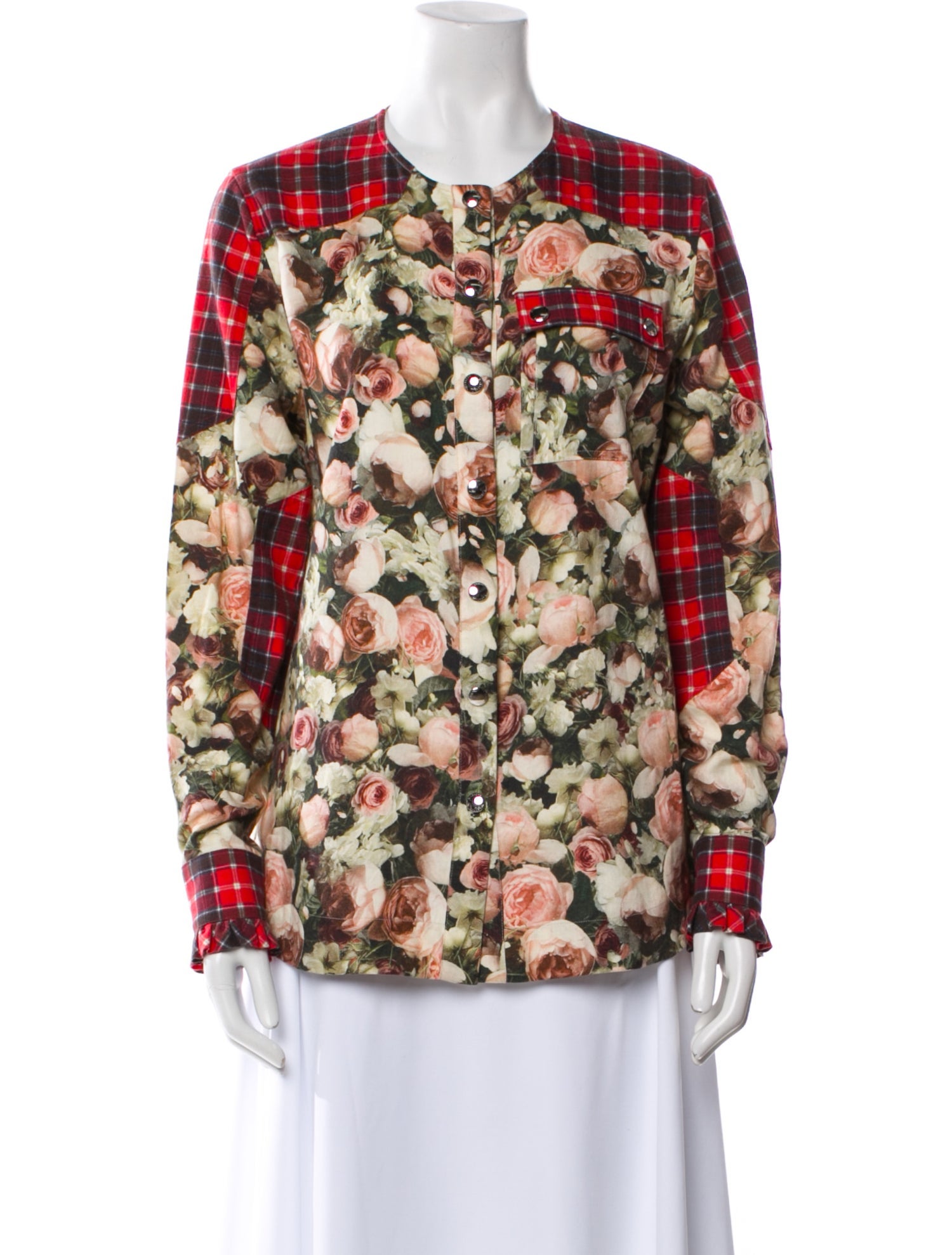 Givenchy Floral Print Crew Neck Blouse