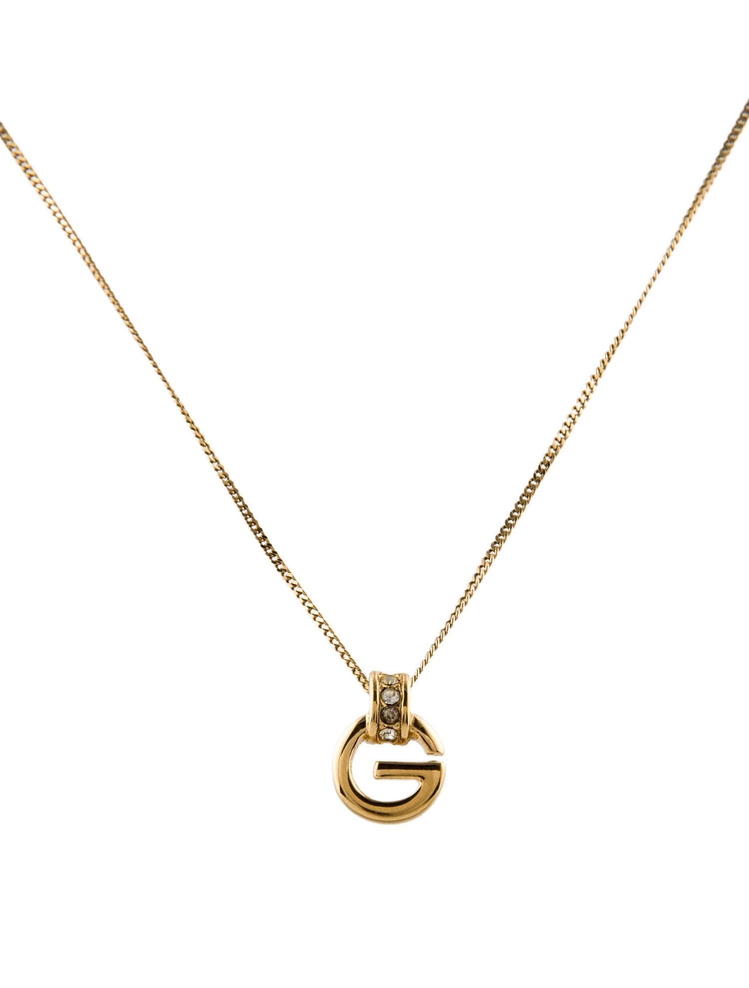 Givenchy Crystal G Pendant Necklace