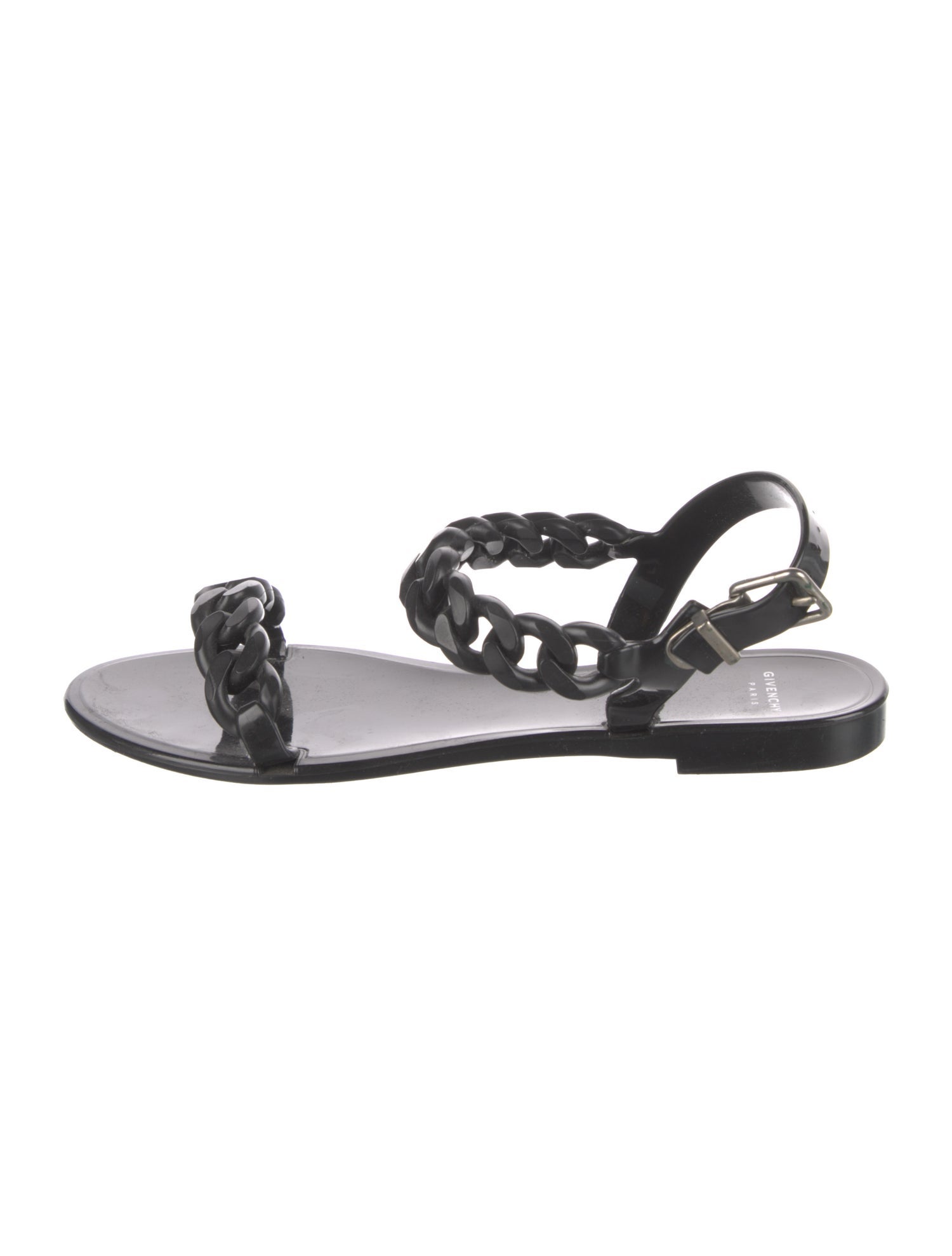 Givenchy Rubber Chain-Link Accents Slingback Sandals