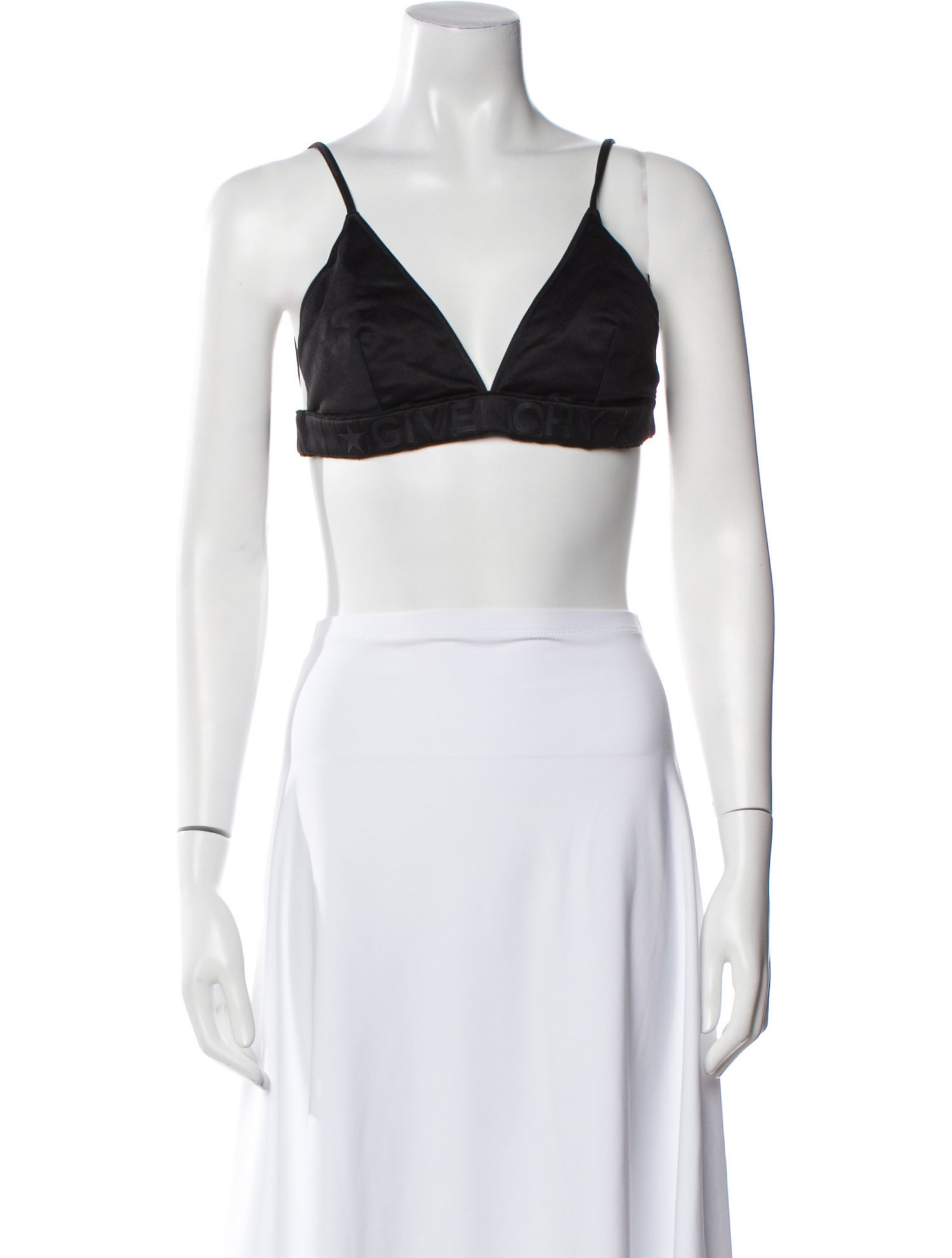 Givenchy Leather V-Neck Crop Top