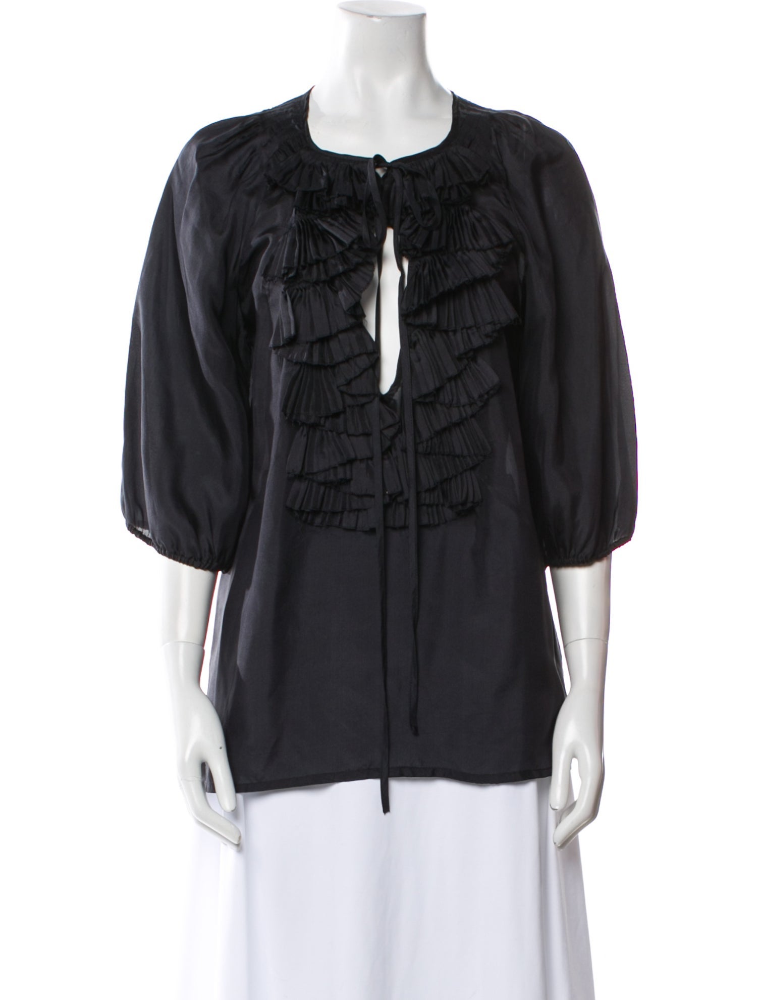 Givenchy Silk V-Neck Blouse